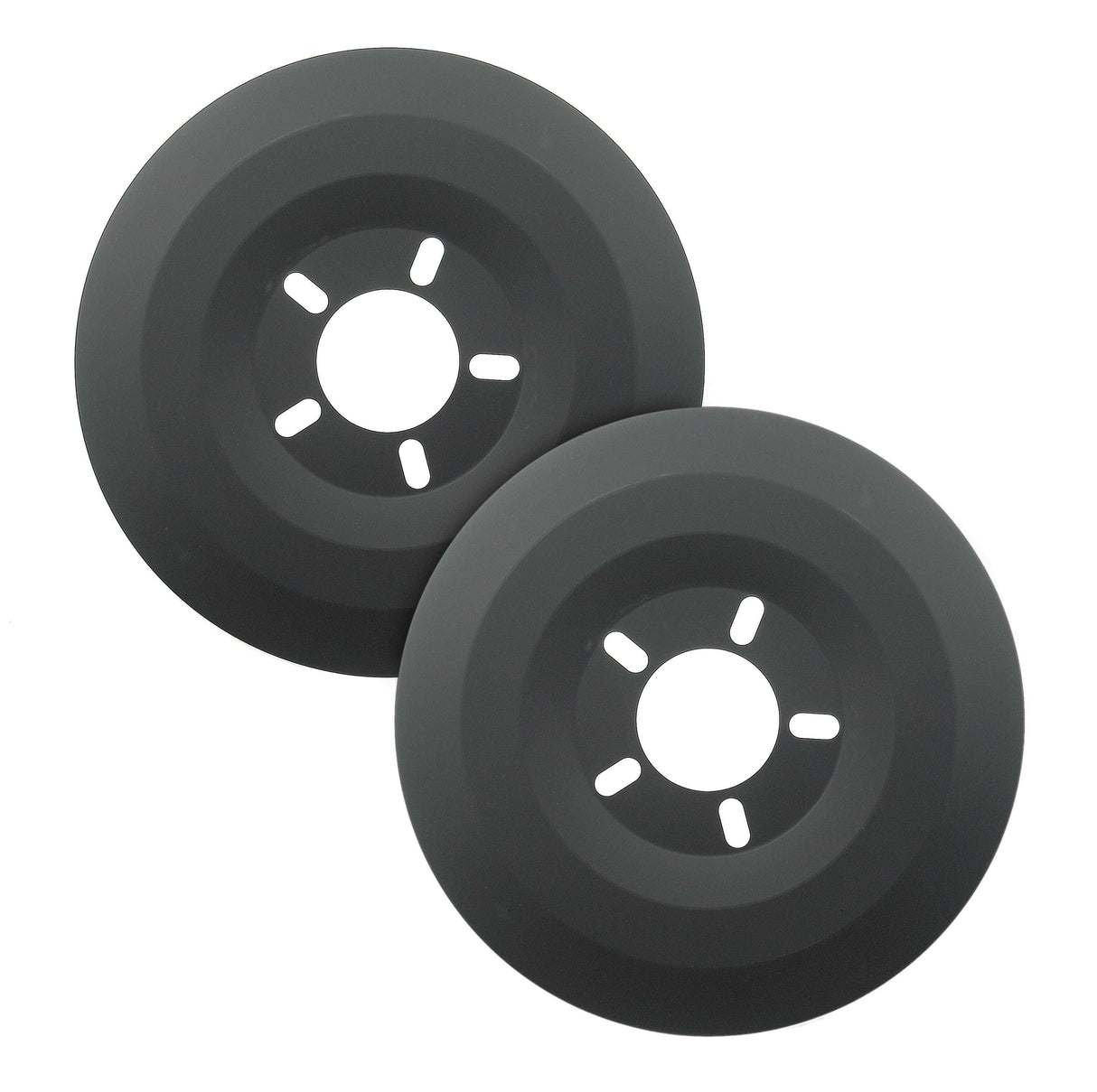 Mr. Gasket wheel dust shields fits most 15 inch wheels 16 inch diameter black aluminum 6905