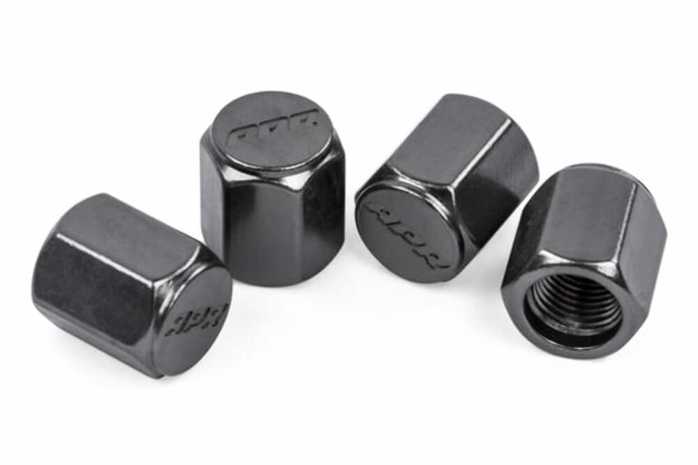 Fits 1985-2024 911 Porsche Valve Stem Caps - Gunmetal for Audi and VW aluminum