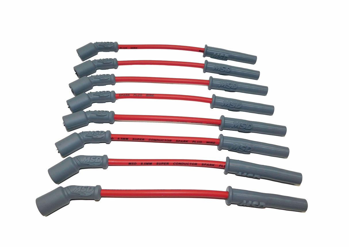 t MSD 32829 - 8.5mm LS1 Truck Red Spark Plug Wire Set Chevy GMC Avalanche Silverado - Red Jacket - Gen III LS 4.8/5.3/6.0 MSD
