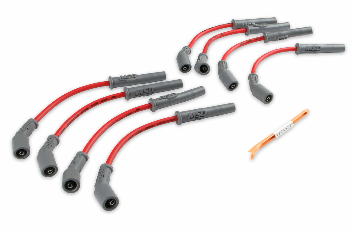 t MSD 32829 - 8.5mm LS1 Truck Red Spark Plug Wire Set Chevy GMC Avalanche Silverado - Red Jacket - Gen III LS 4.8/5.3/6.0 MSD