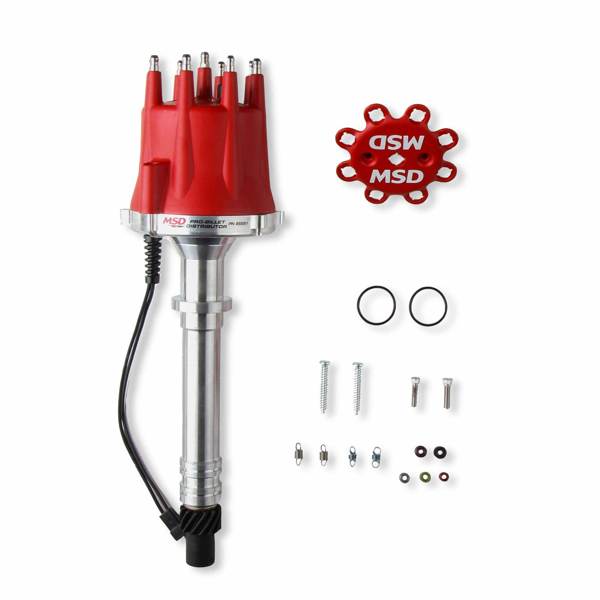 MSD ignition distributor red aluminum steel 85551