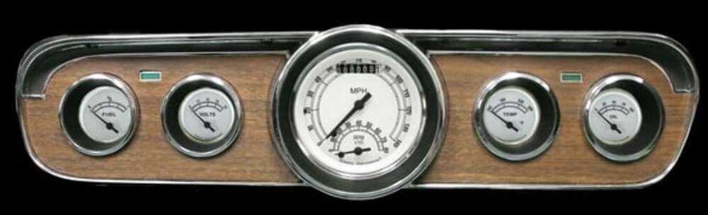 White 1965-66 Mustang Package w/ Ultimate MU65CW35 for 1965-1966 Mustang dash gauge cluster