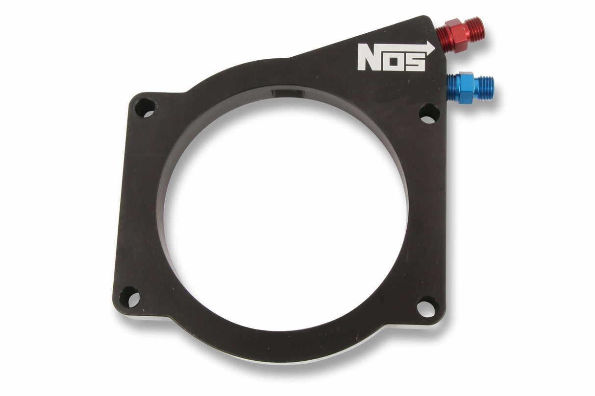 NOS sniper wet nitrous plate kit GM LS 90 and 92 mm 4-bolt throttle body -4AN 10 lb stainless steel black 07163NOS