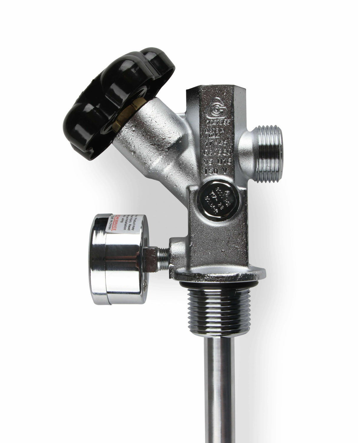 NOS 10 lb. bottlesuper hi-flow valve assembly w/siphontube and bluegauge 16137ANOS 100 foot stainless steel black 2493