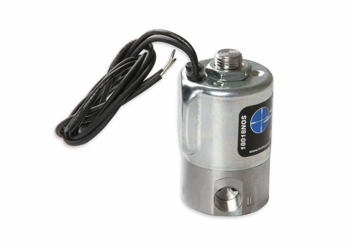 NOS sniper nitrous solenoid 250 max HP 1/4 NPT inlet 1/8 NPT outlet stainless steel black purge 18018NOS