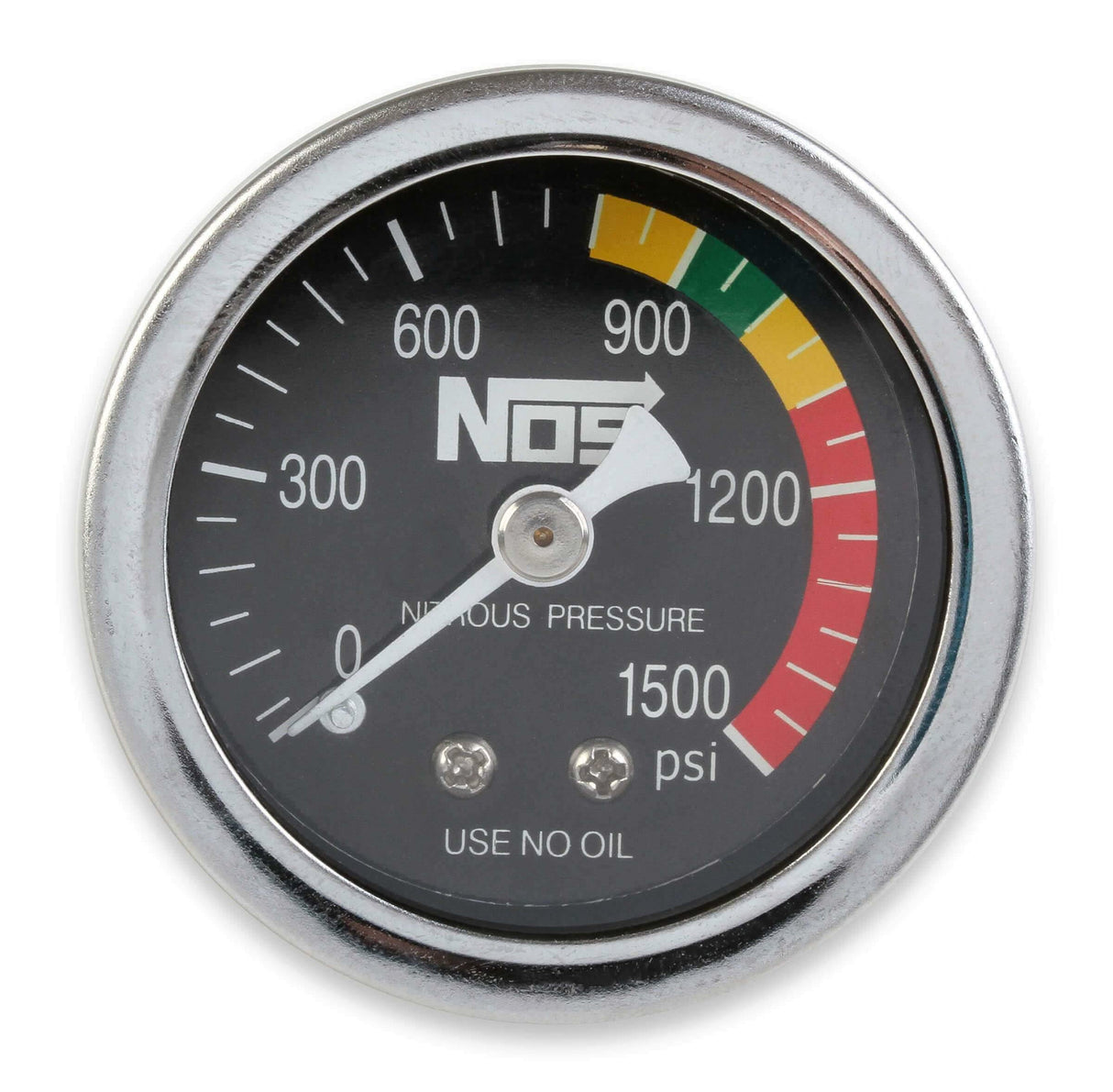 NOS nitrous gauge w/ adapter stainless steel blue black 15925NOS