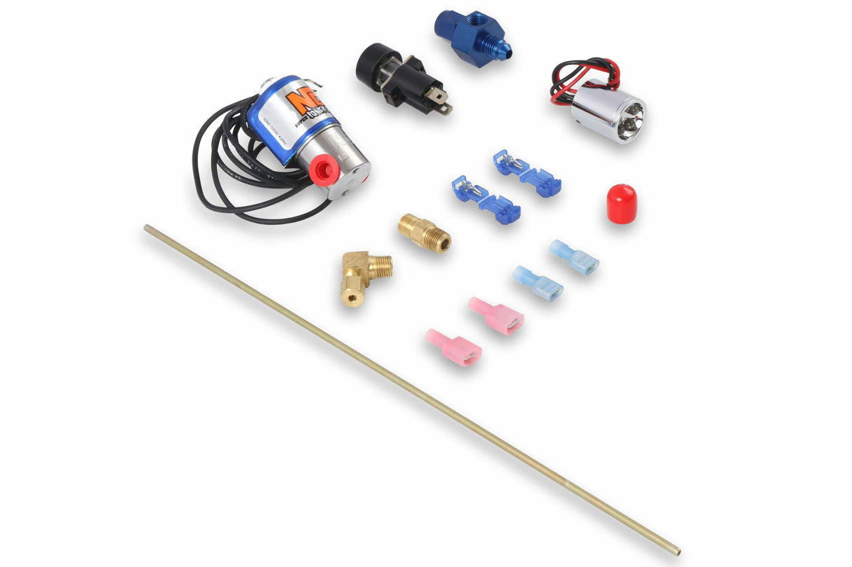 NOS ntimidator illuminated LED nitrous purge kit -4AN 4 foot blue solenoid 16033NOS
