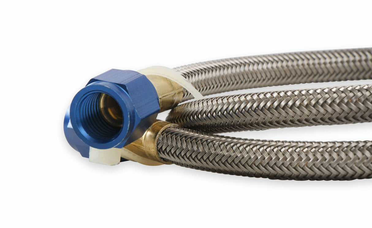 NOS stainless steel braided hose -4AN 2-foot blue 2 foot PTFE lined 15230NOS