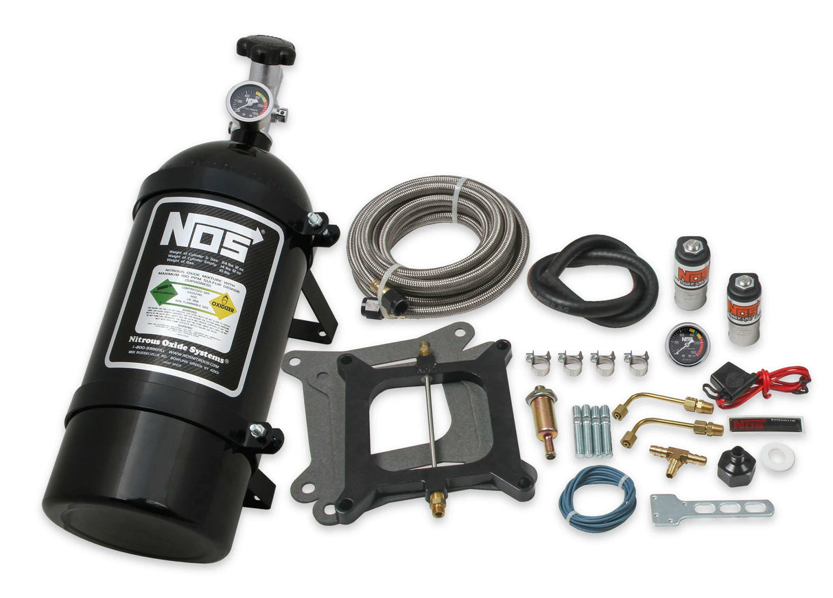 NOS super powershot wet nitrous system for 4150 4barrel carb black 05101BNOS -4AN 10 lb plate solenoid
