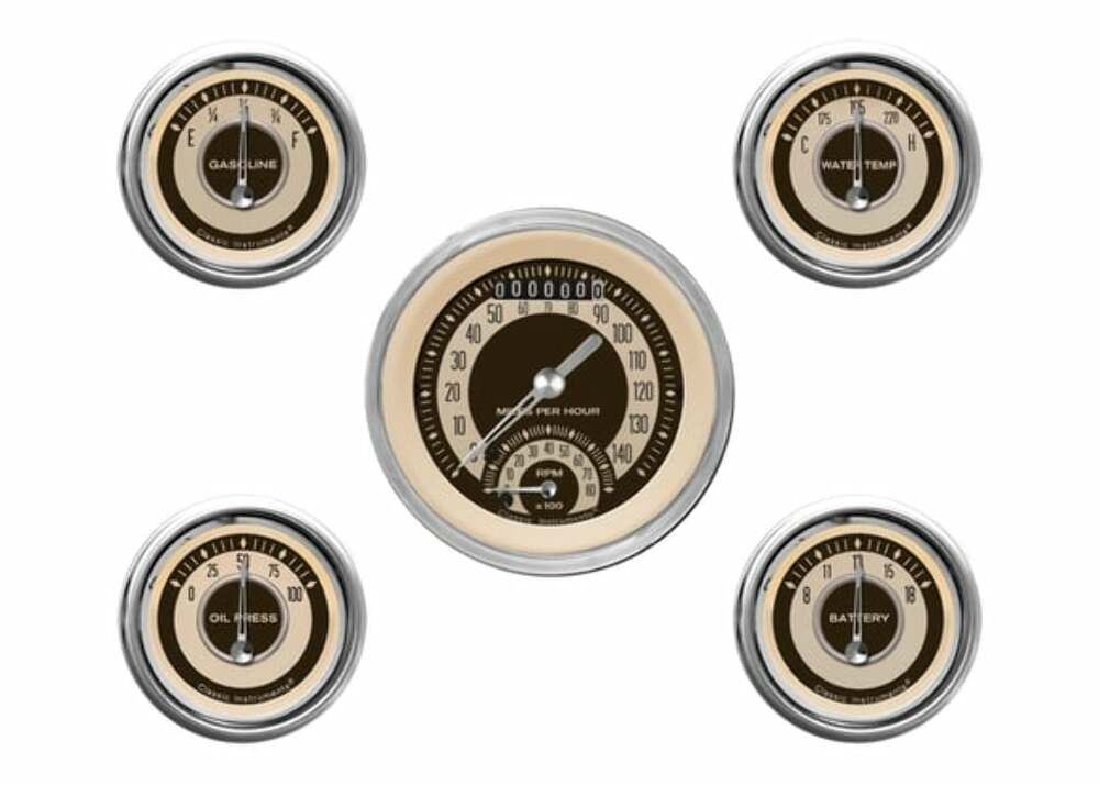 Classic Instruments analog speedometer gauge black