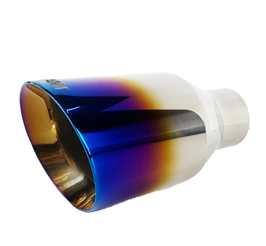 2.25" ID/4" OUT/8" Single Round Double Wall StraightCut Exhaust Tip-Blue NT-2479