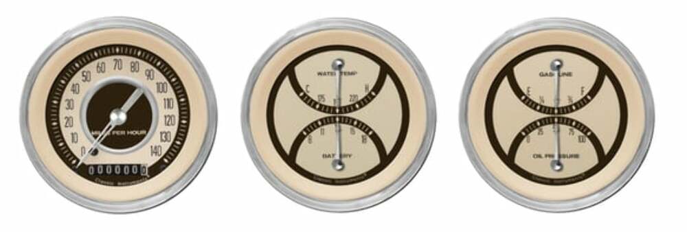 Classic Instruments analog dash gauge set black