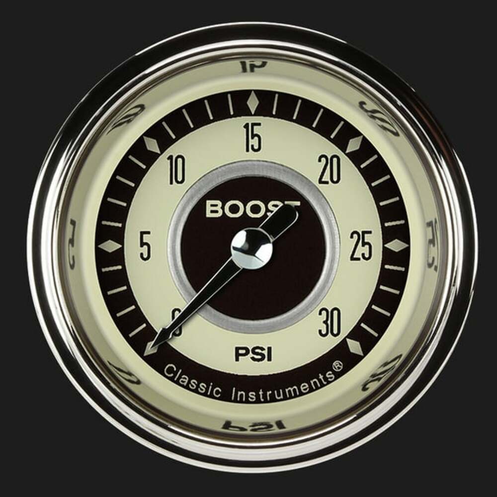 Nostalgia VT 2 1/8" Boost Gauge, 30 psi NT142SHC