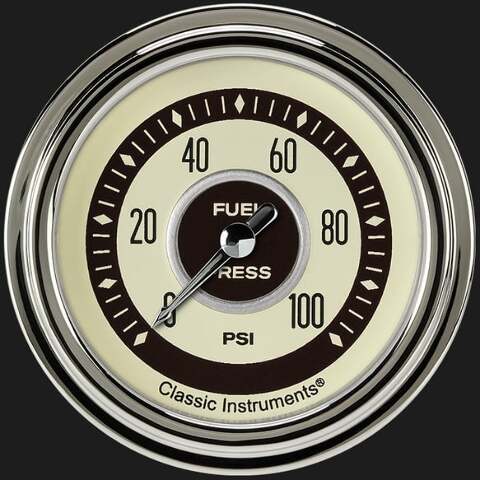Nostalgia VT 2 5/8" Fuel Pressure Gauge, 100 psi NT346SLC