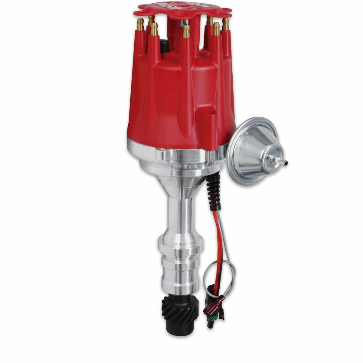 MSD ignition distributor red polished aluminum steel 8529