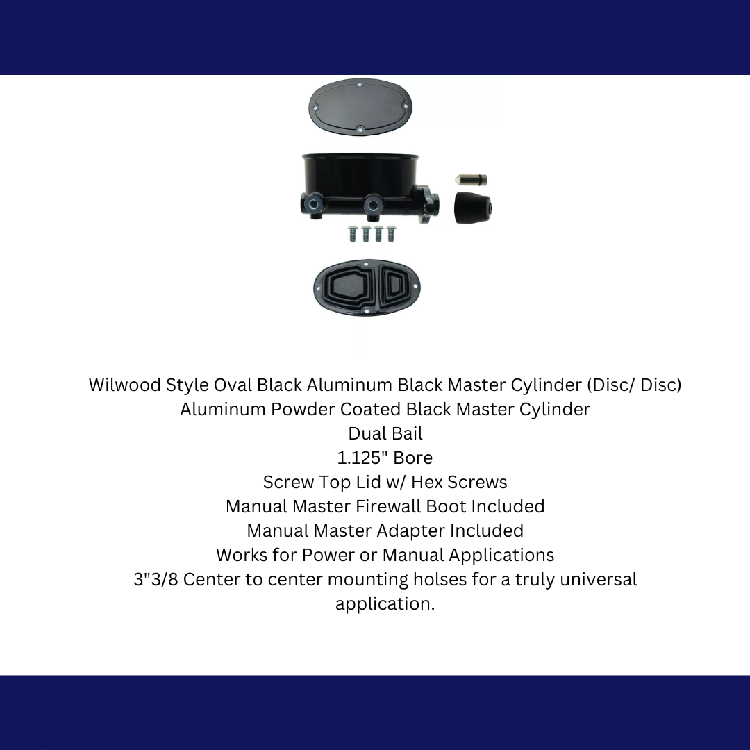 Oval Black Aluminum Black Master Cylinder (Disc/ Disc) 260-8559-BK- Brakes MBM