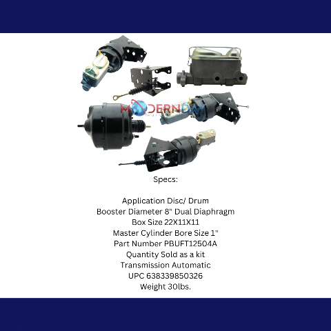 power brake booster and master cylinder kit for 1966-1977 Ford black power brake fits-1966-1977-ford-bronco-power-brake-conversion-kit-firewall-mount-pbuft12504a MBM