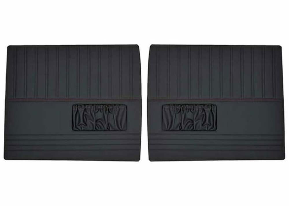 47-54 Truck Custom Sport Door Panels-Black w/Black Stitching QDP0054BLACK
