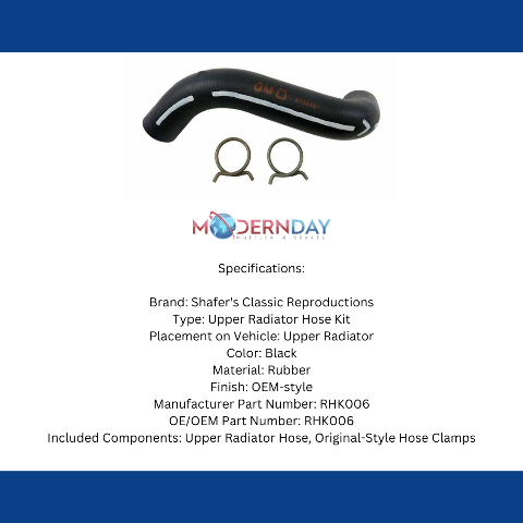 radiator hose kit fits 1956-1957 Chevy Full Size upper RHK006 Shafer's Classic Reproductions