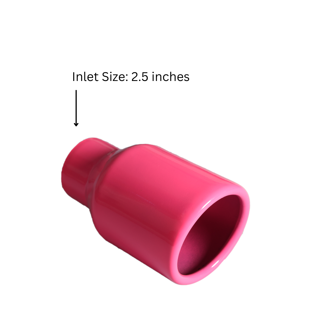 t Rolled Edge Slant Cut Stainless Steel Tip Powered Coated Pink-T819PK Modern Day Muffler and Brakes