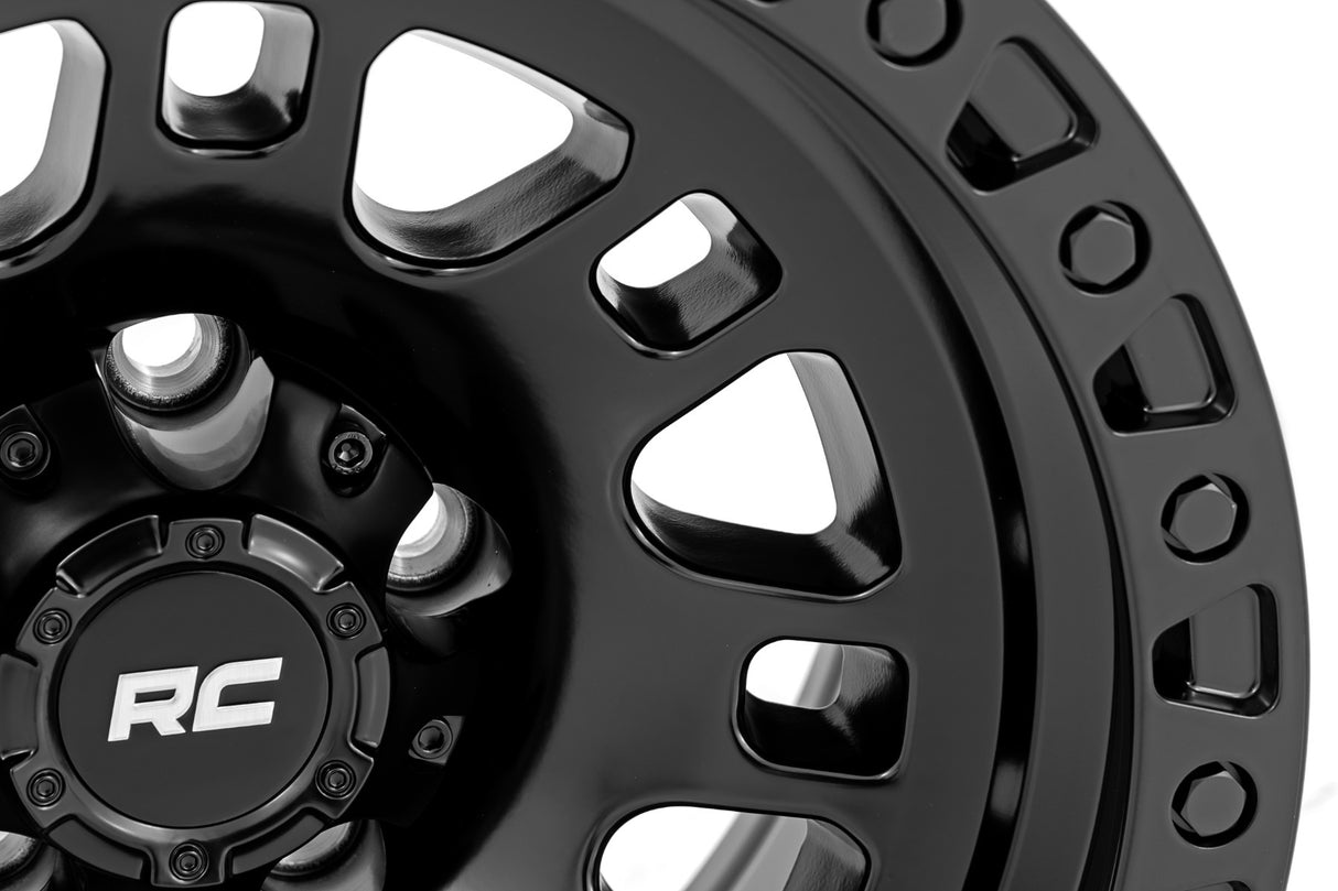 Rough Country 82 Series Wheel Semi Gloss Black 18x9 5x5.0 -12mm 82181218