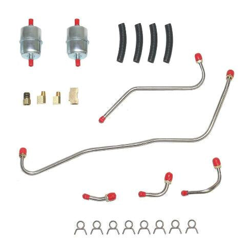 Ford 289/302, w/ Edelbrock Carb Pump to Carb Line-Steel-FineLines RPC6406SS