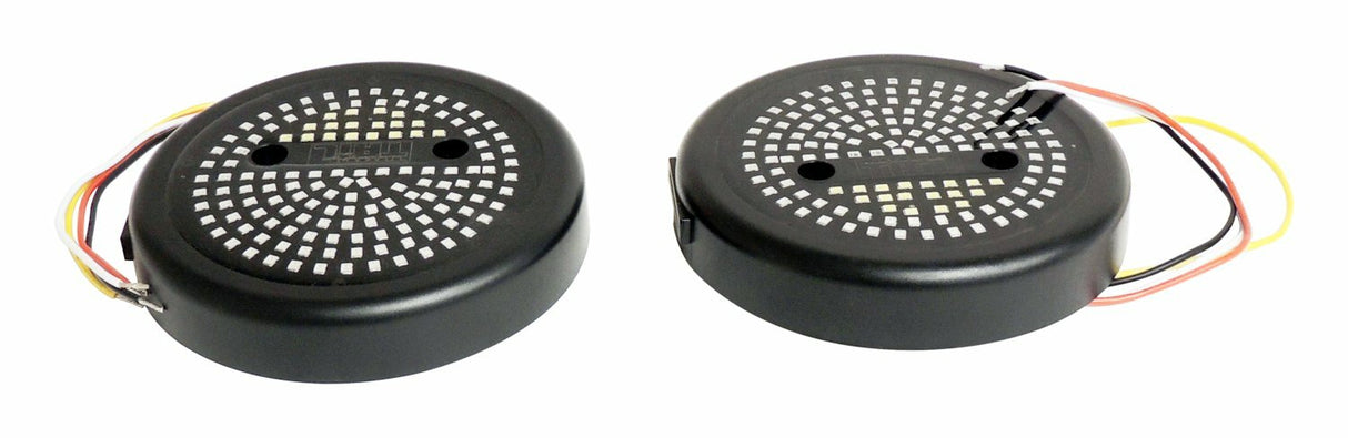 RT Off-Road 5 Round LED Tail Light Kit - RT28099 fits Jeep CJ5/CJ6/CJ7/CJ8 black steel plastic bolt-on