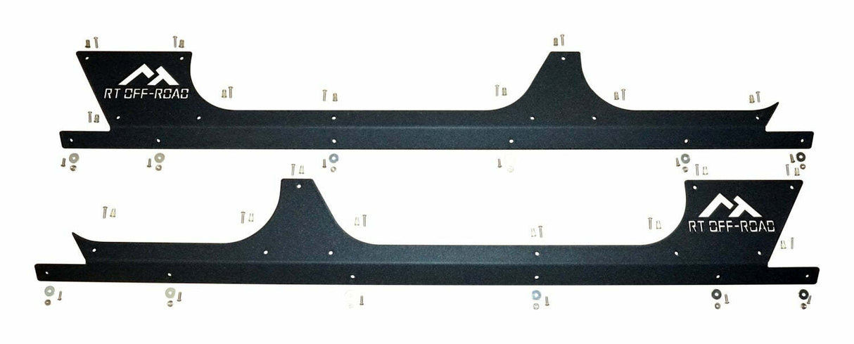 RT Off-Road rocker panel guard set fits 2007-2018 Jeep Wrangler black steel powder coat RT20035