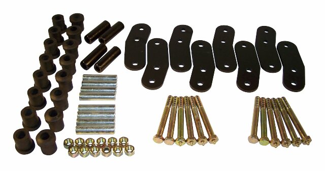 RT Off-Road HD Shackle Kit - RT21023 fits 1987-1995 Jeep Wrangler black silver metal