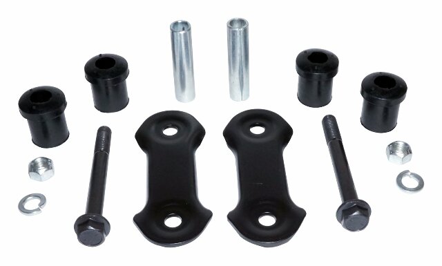 RT Off-Road Shackle Kit - RT21048 fits 1987-1995 Jeep Wrangler black zinc steel rubber