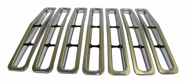 RT Off-Road grille insert set fits 1987-1995 Jeep Wrangler chrome plastic RT26030
