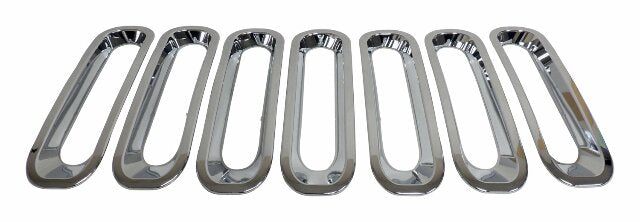 RT Off-Road grille insert set fits 2007-2018 Jeep Wrangler chrome plastic RT26055