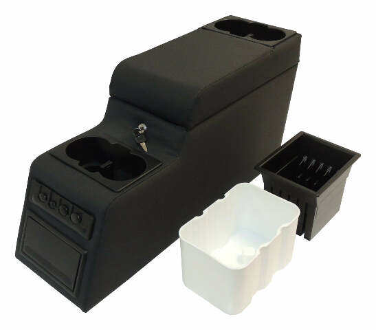 RT Off-Road Locking Center Console - RT27009 fits 1976-1983 Jeep CJ5, 1976-1986 Jeep CJ7, 1981-1986 Jeep CJ8 black plastic fabric