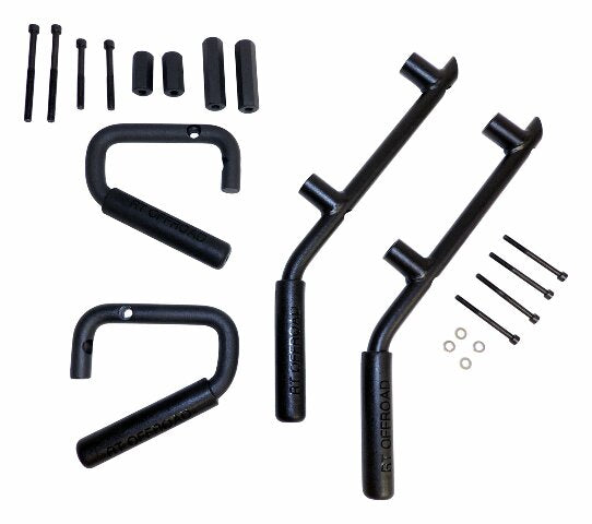 RT Off-Road grab handle fits 2007-2018 Jeep Wrangler black steel rubber powder coat no cutting RT27063