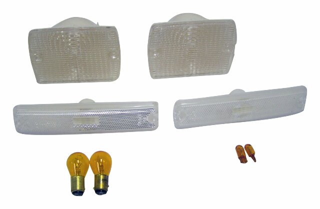 RT Off-Road Parking & Side Marker Light Kit - RT28010 fits 1987-1993 Jeep Wrangler amber clear plastic
