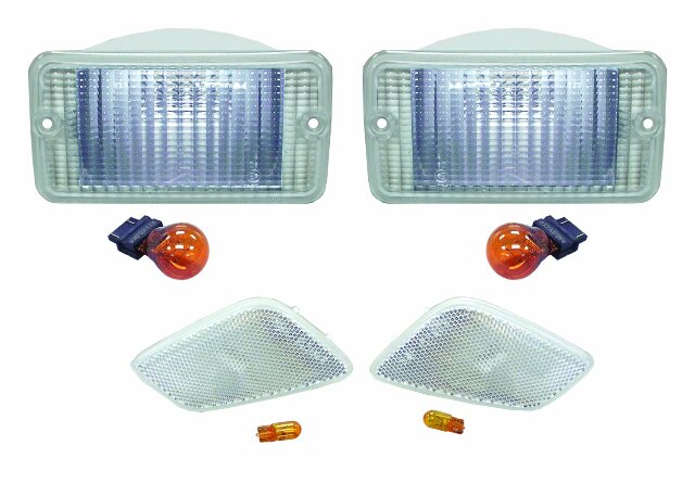 RT Off-Road Parking & Side Marker Light Kit - RT28015 fits 1997-2006 Jeep Wrangler amber clear plastic