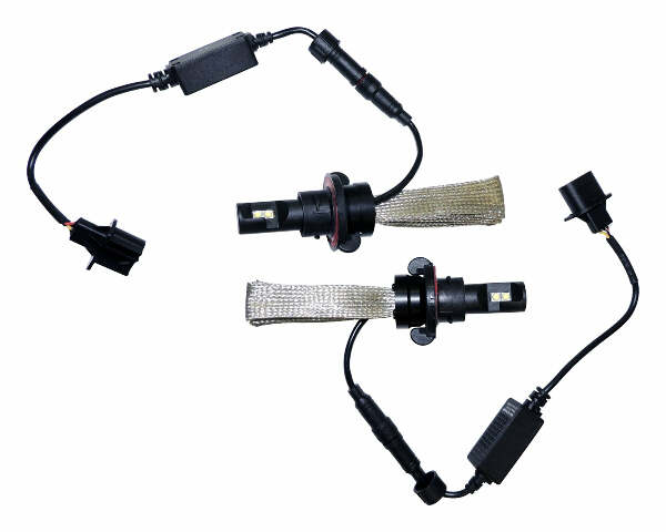 RT Off-Road LED headlight bulb kit fits 2007-2018 Jeep Wrangler black silver plastic direct-fit no cutting RT28056