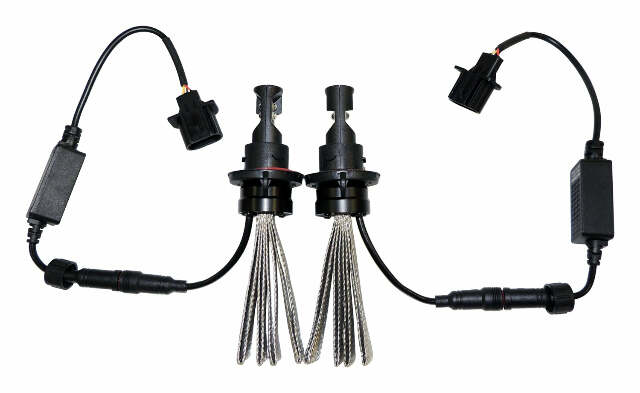 RT Off-Road LED headlight bulb kit fits 2007-2018 Jeep Wrangler black silver plastic direct-fit no cutting RT28056