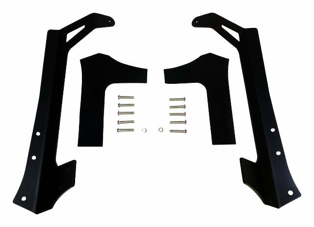 RT Off-Road LED light bar license plate bracket kit fits 2007-2018 Jeep Wrangler black stainless steel rubber powder coat RT28088