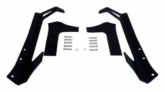 RT Off-Road LED light bar license plate bracket kit fits 2007-2018 Jeep Wrangler black stainless steel rubber powder coat RT28088