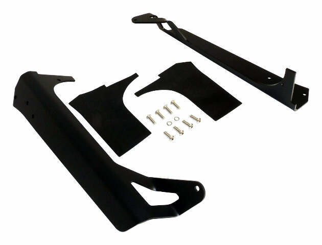 RT Off-Road LED light bar license plate bracket kit fits 1997-2006 Jeep Wrangler black stainless steel rubber powder coat RT28090