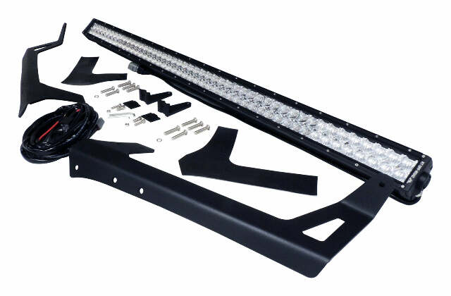 RT Off-Road LED light bar license plate bracket kit fits 2007-2018 Jeep Wrangler black stainless steel aluminum powder coat RT28093