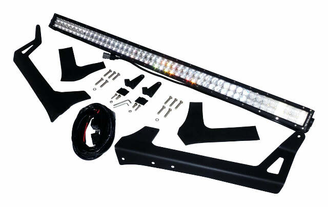 RT Off-Road LED light bar license plate bracket kit fits 2007-2018 Jeep Wrangler black stainless steel aluminum powder coat RT28093