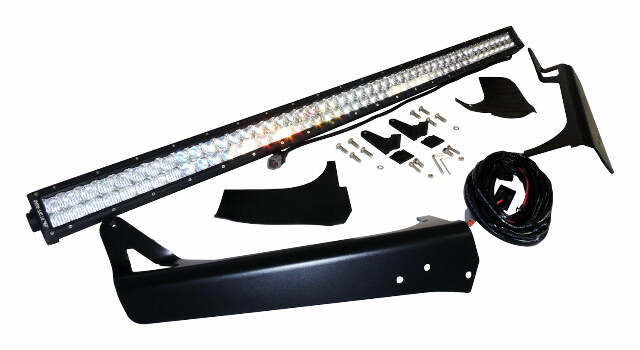 RT Off-Road LED light bar license plate bracket kit fits 1997-2006 Jeep Wrangler black steel aluminum rubber powder coat RT28095