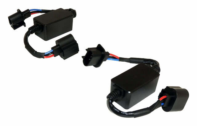 RT Off-Road LED Headlight Adapter Harness Set - RT28098 fits 2007-2018 Jeep Wrangler black green plastic rubber no cutting