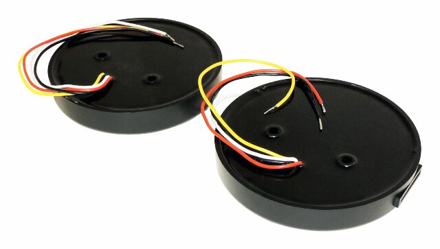 RT Off-Road 5 Round LED Tail Light Kit - RT28099 fits Jeep CJ5/CJ6/CJ7/CJ8 black steel plastic bolt-on