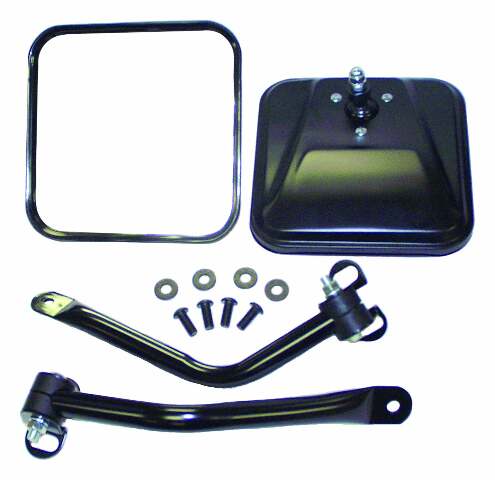 RT Off-Road mirror kit fits 1997-2006 Jeep Wrangler black rubber RT30012