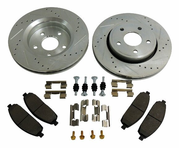 RT Off-Road brake component fits 2006-2010 Jeep Commander black silver semi-metallic RT31008