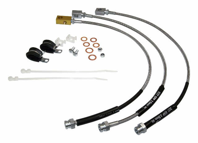 RT Off-Road brake component fits 1982-1983 Jeep CJ5, 1982-1986 Jeep CJ7, 1982-1986 Jeep CJ8 stainless steel rubber RT31016