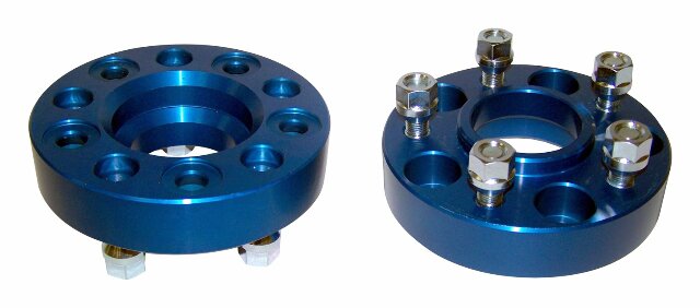 RT Off-Road Wheel Spacer Set - RT32003 fits 1984-2001 Jeep Cherokee, 1986-1992 Jeep Comanche, 1987-2006 Jeep Wrangler blue steel aluminum